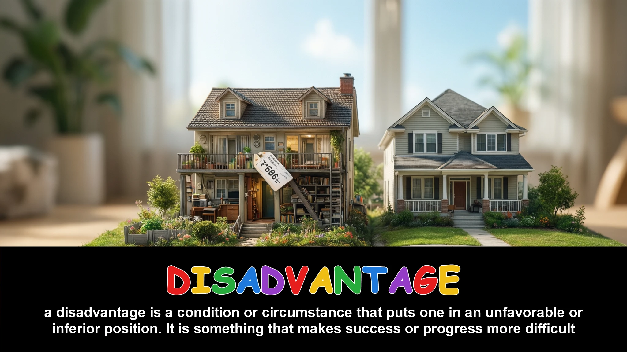 English Illustration for disadvantage